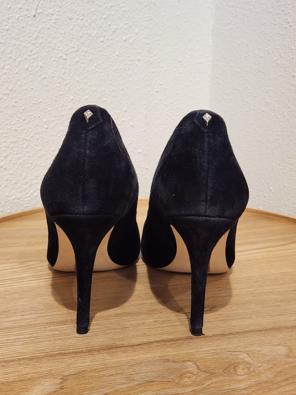 Sam Edelman Black Suede Pointed Toe Pumps - Picture 4 of 9